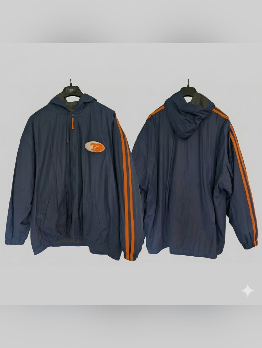 Vintage Tennessee Volunteers Rain Jacket XXL Hooded Fleece Lined Essex Navy